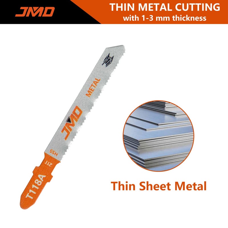 JMD 30-Piece T118A Metal Cutting Jigsaw Blades Set 75mm 21TPI Jig Saw Blades for Metal - Image 4
